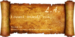Lovasi Atanázia névjegykártya